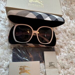 Authentic Burberry White sunglasses white original case and box.